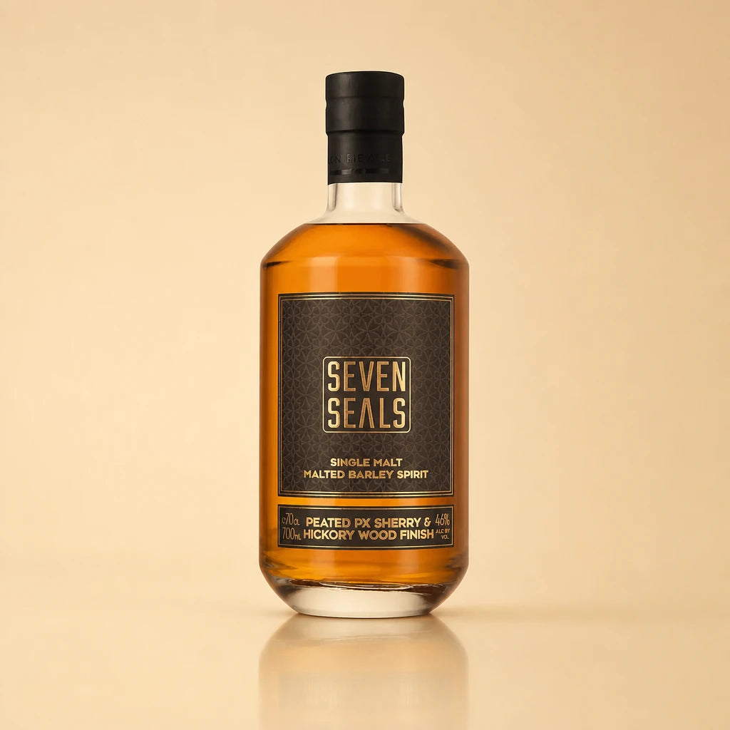 seven seals single malt malted barley spirit peated px sherry & hickory wood finish seven seals image bottle