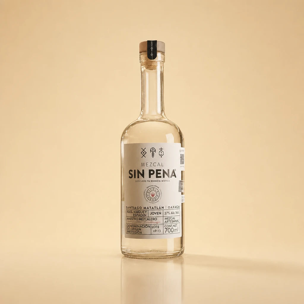 sin pena mezcal artesanal joven 100% maguey espadín sin pena image bottle