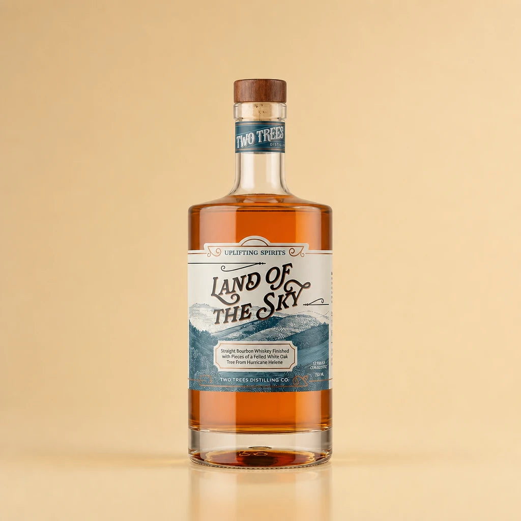 two trees distillery land of the sky bottle image image bottle